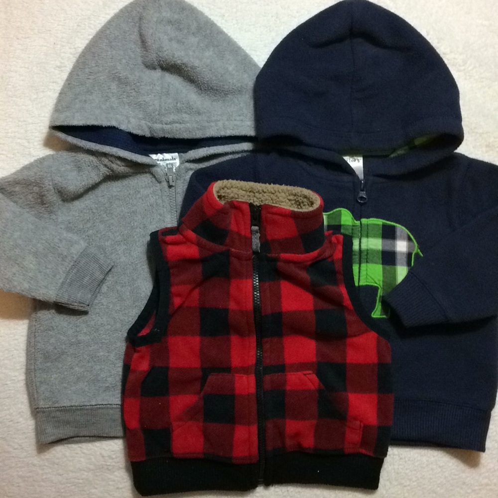 3-6month 3pc winter jacket and vest bundle